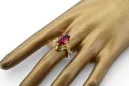 Vintage Stil Ring Rubinrot 14 Karat Gelbgold vrc134y